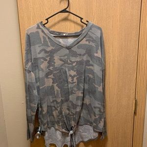 Camo Long Sleeved with tie front